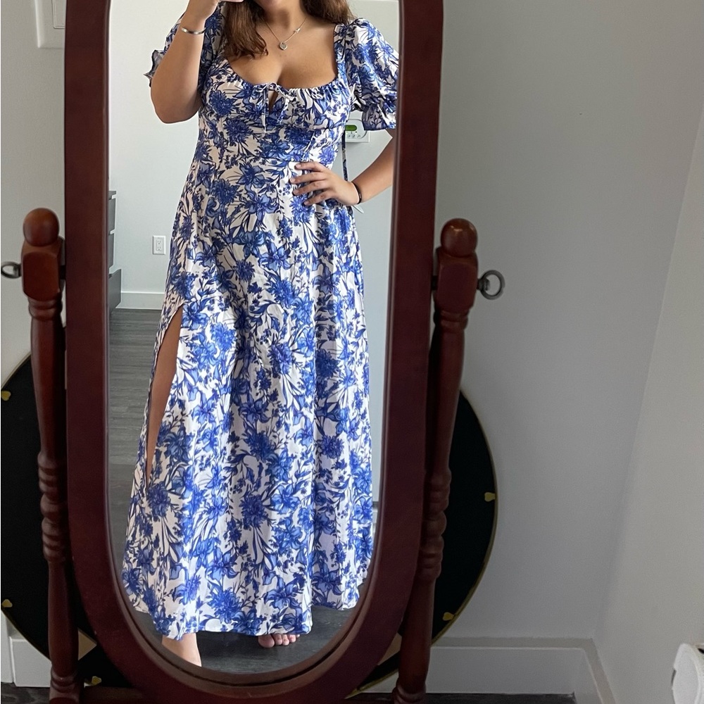blue maxi dress